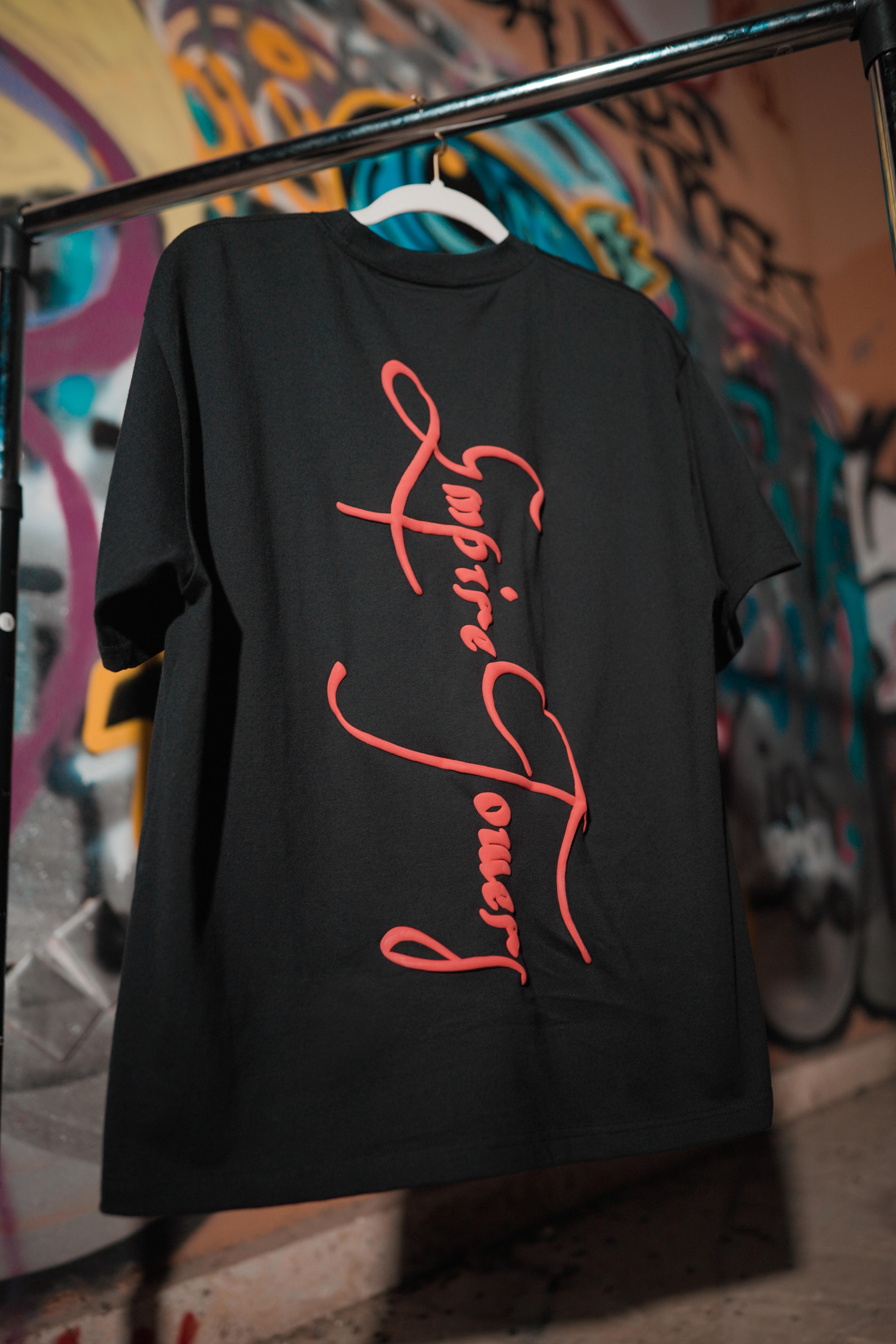 Classic Black T-Shirt W/ Red letters