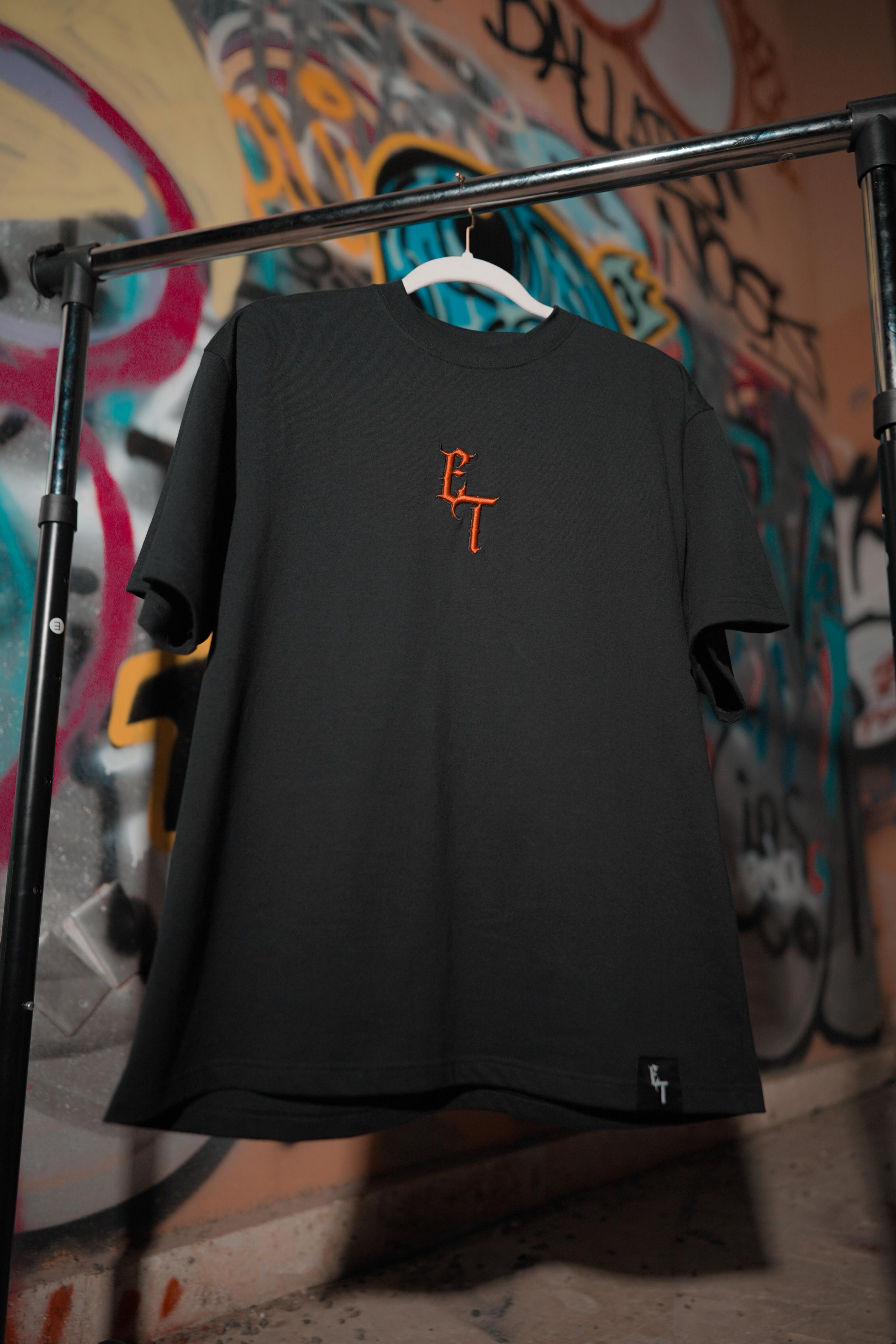 Classic Black T-Shirt W/ Red letters